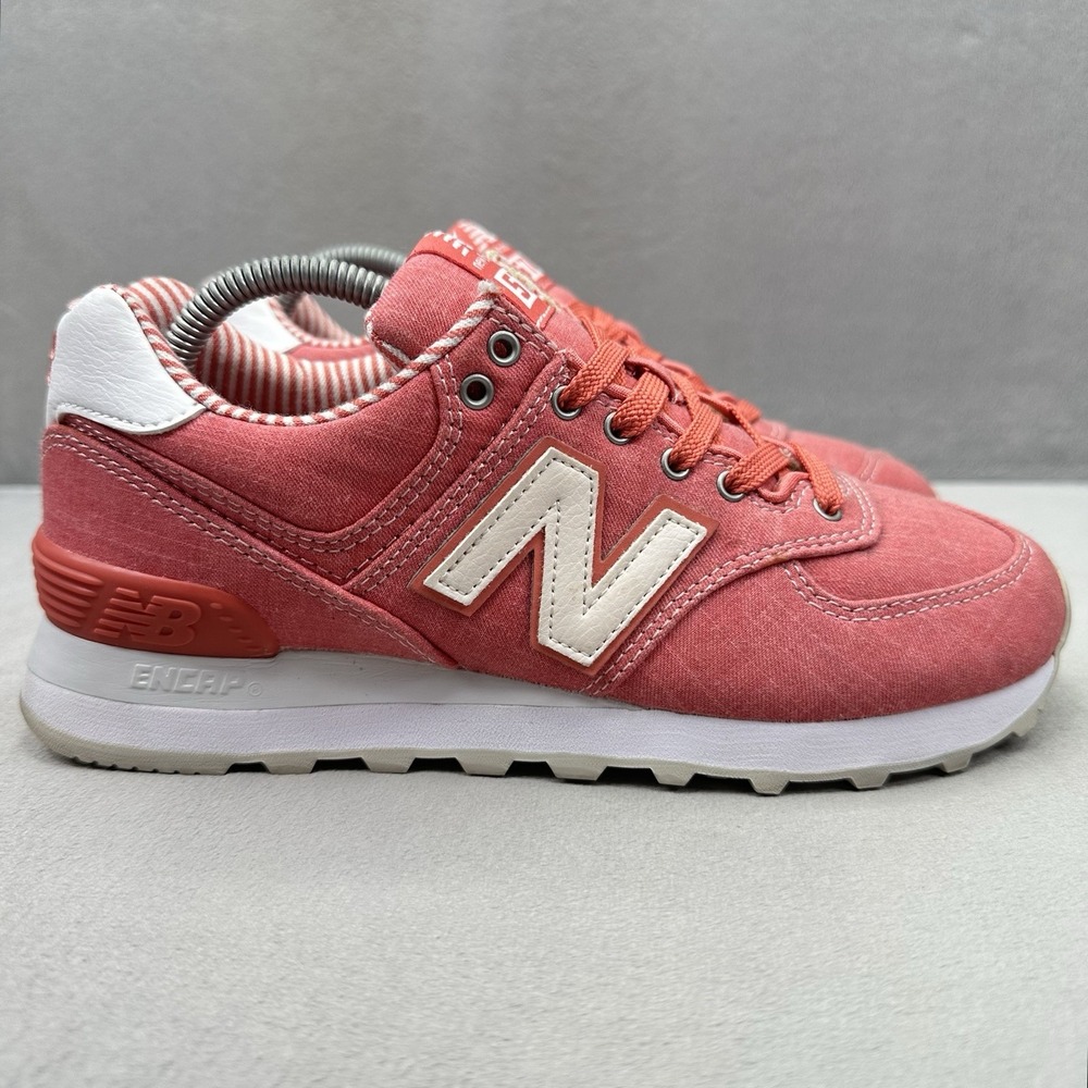 Womens Size 6.5 (B) New Balance 574 Shoes Spiced Coral Athletic Casual Sneakers